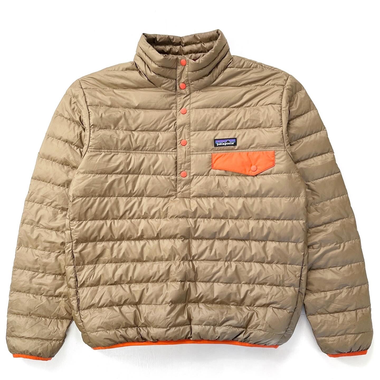 2016 Patagonia Recycled Polyester Down Snap-T Pullover, Ash Tan (S)