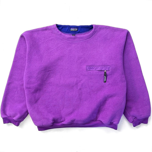 1991 Patagonia Made In The U.S.A. Synchilla Crewneck, Eggplant (XL)