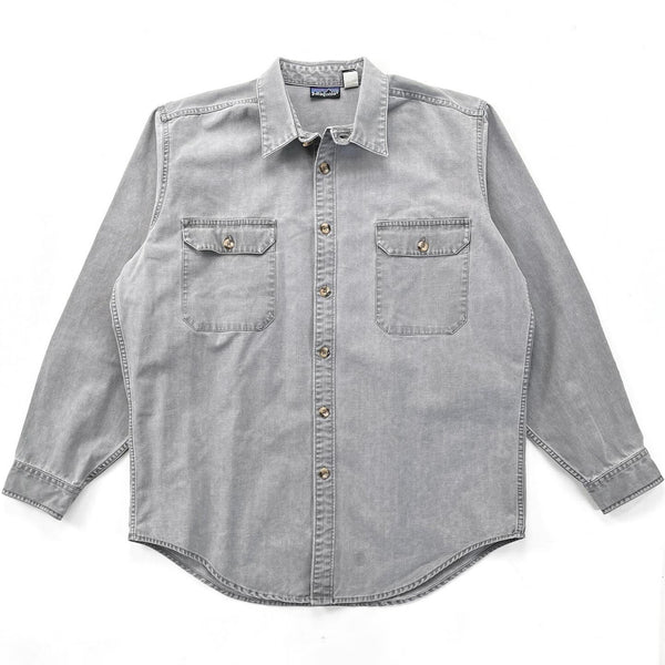 1990 Patagonia Garment Dyed Canvas Shirt, Light Grey (XL)