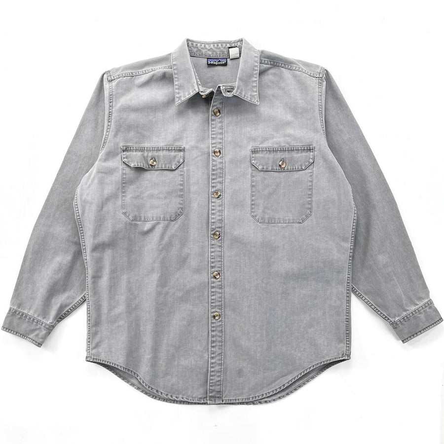 1990 Patagonia Garment Dyed Canvas Shirt, Light Grey (XL)