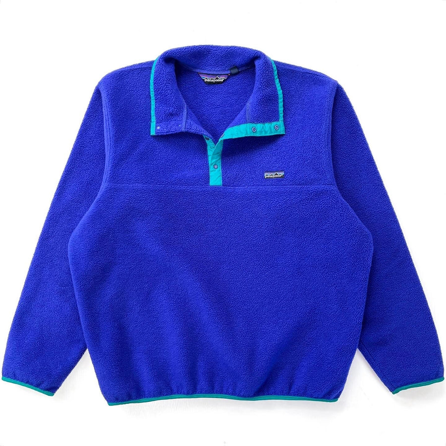1987 Patagonia First Generation Synchilla Snap T-Neck, Cobalt (XL)