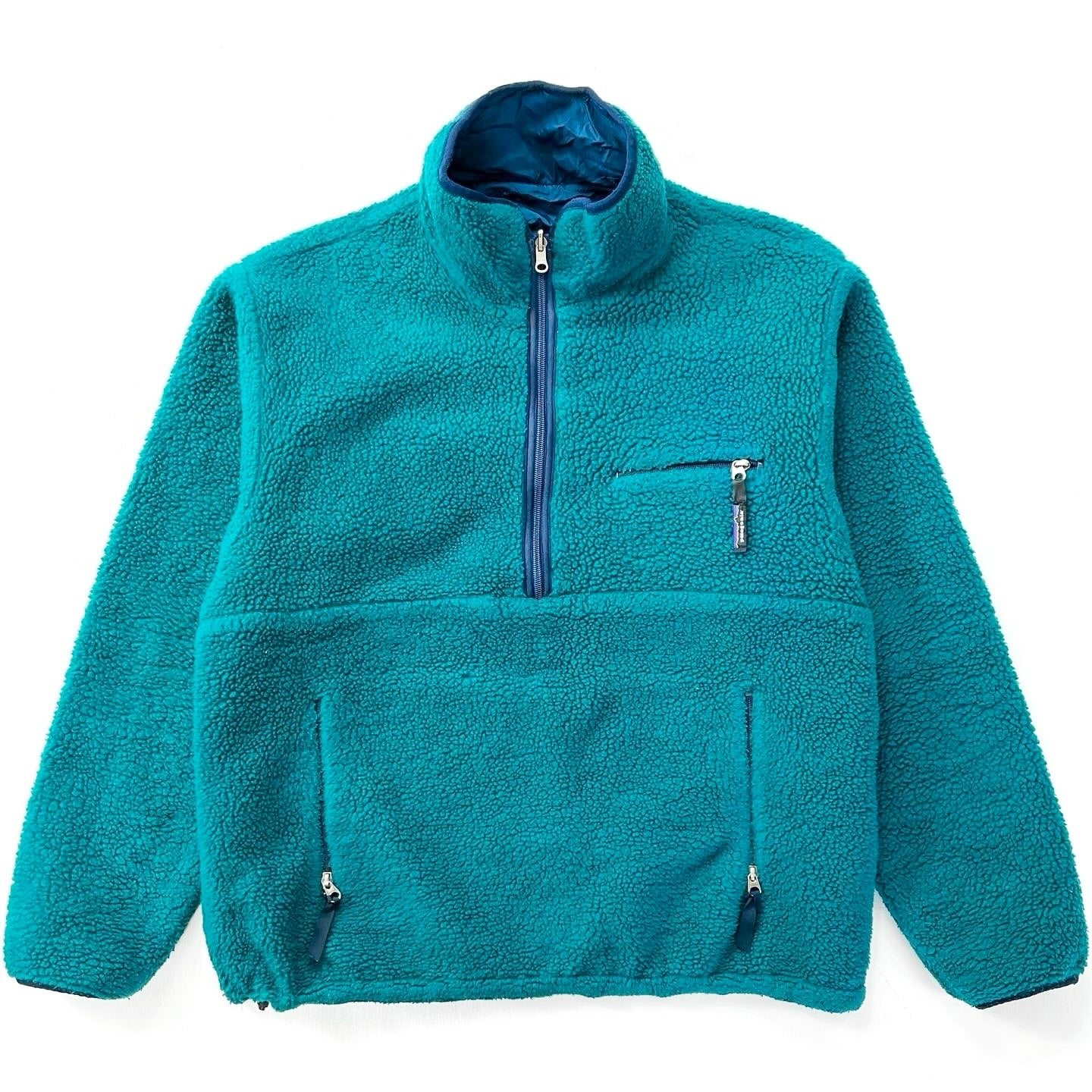 1995 Patagonia Reversible “Deep Pile” Glissade Pullover, Bluegrass (L)