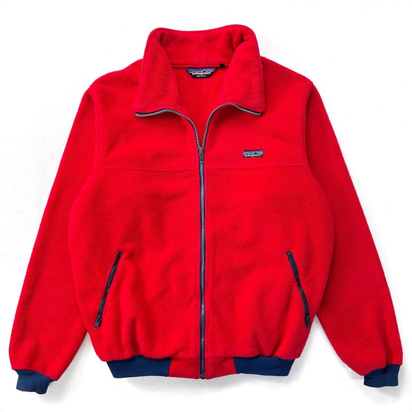 1985 Patagonia Bunting Full-Zip Fleece Jacket, Red & Navy (L)