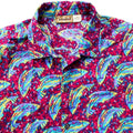1992 Patagonia Mens Cotton A/C Print Shirt, Fish: Red (M/L)