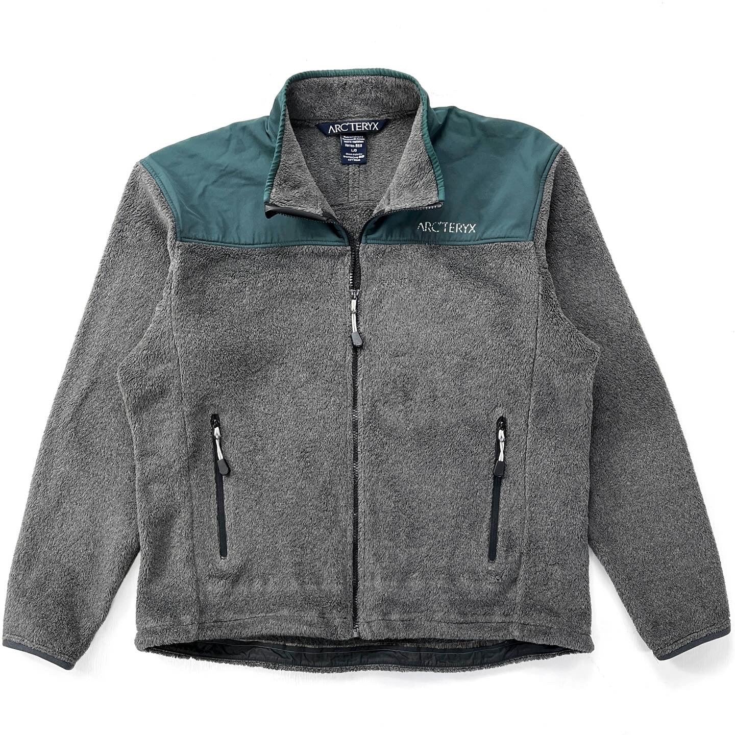 2000s Arc’teryx Mens High-Pile Delta Fleece Jacket, Charcoal (L)