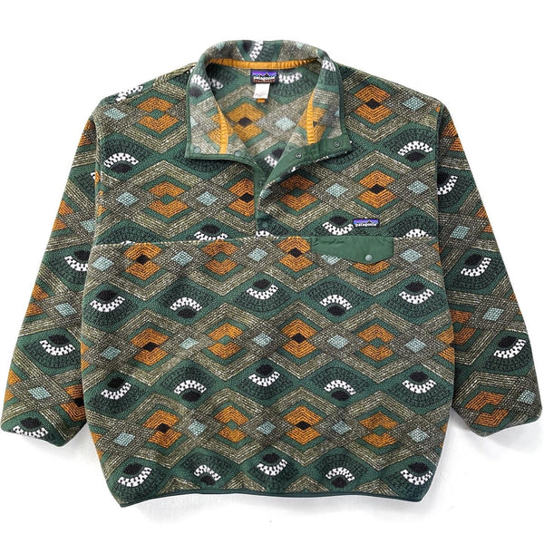 2014 Patagonia Printed Synchilla Snap-T, Slowfoot: Green (XXL)