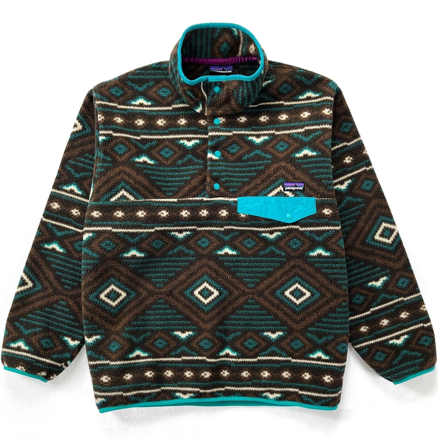 2012 Patagonia Printed Synchilla Snap T Eyota Dark Walnut S