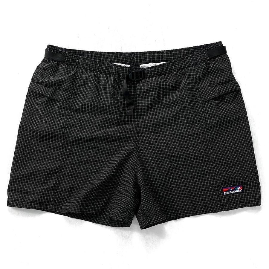 1995 Patagonia 4” Ripstop Nylon River Shorts, Gridstop: Black (XL)