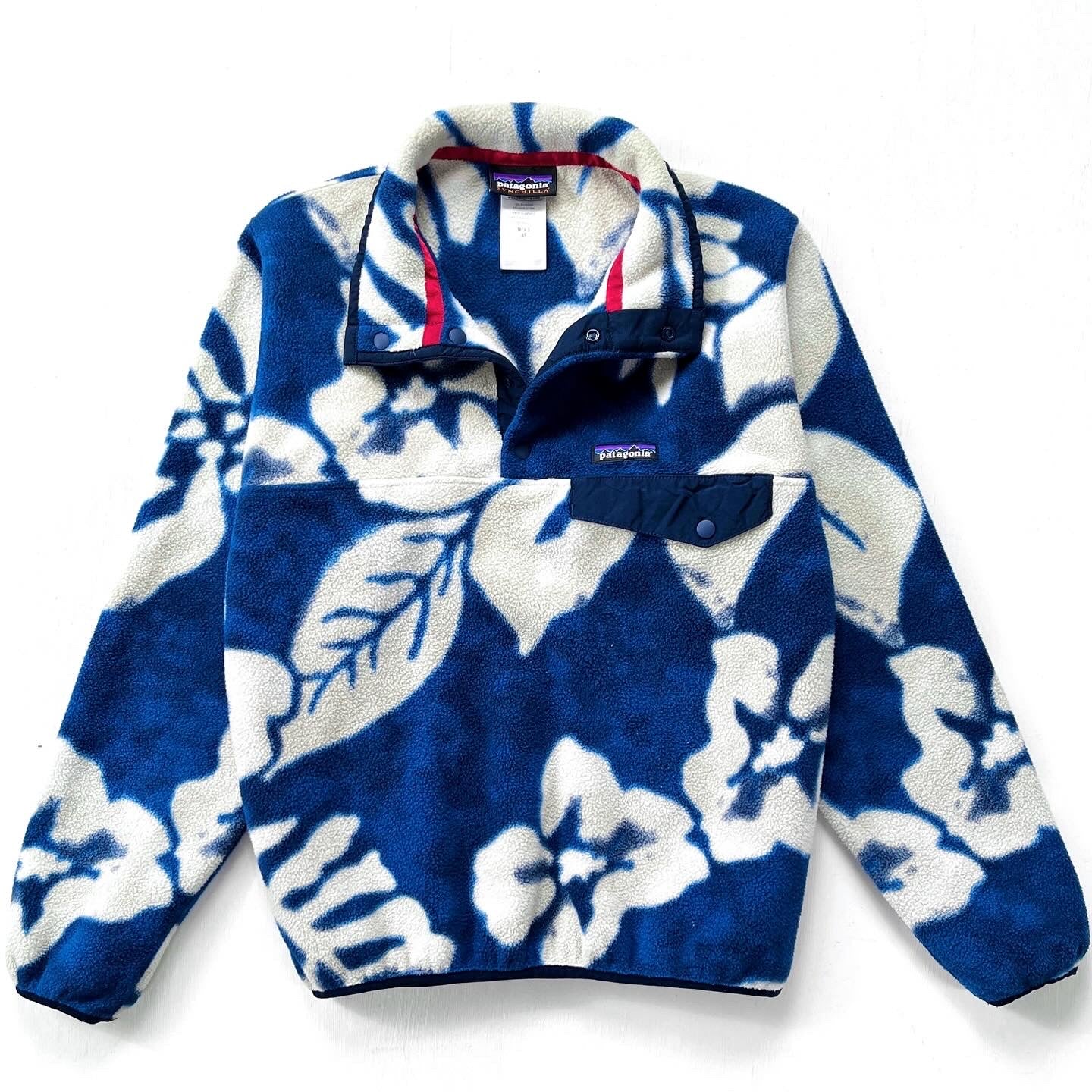2015 Patagonia Printed Synchilla Snap-T, Spice Garden: Blue (XS)