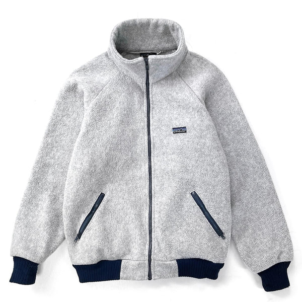 1983 Patagonia Bunting Full-Zip Fleece Jacket, Grey & Navy (S)