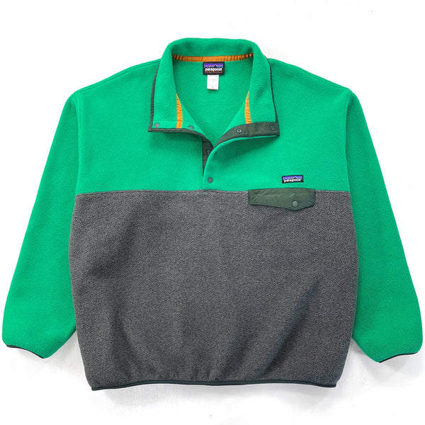 2014 Patagonia Color Block Synchilla Snap-T, Green (XL/XXL)