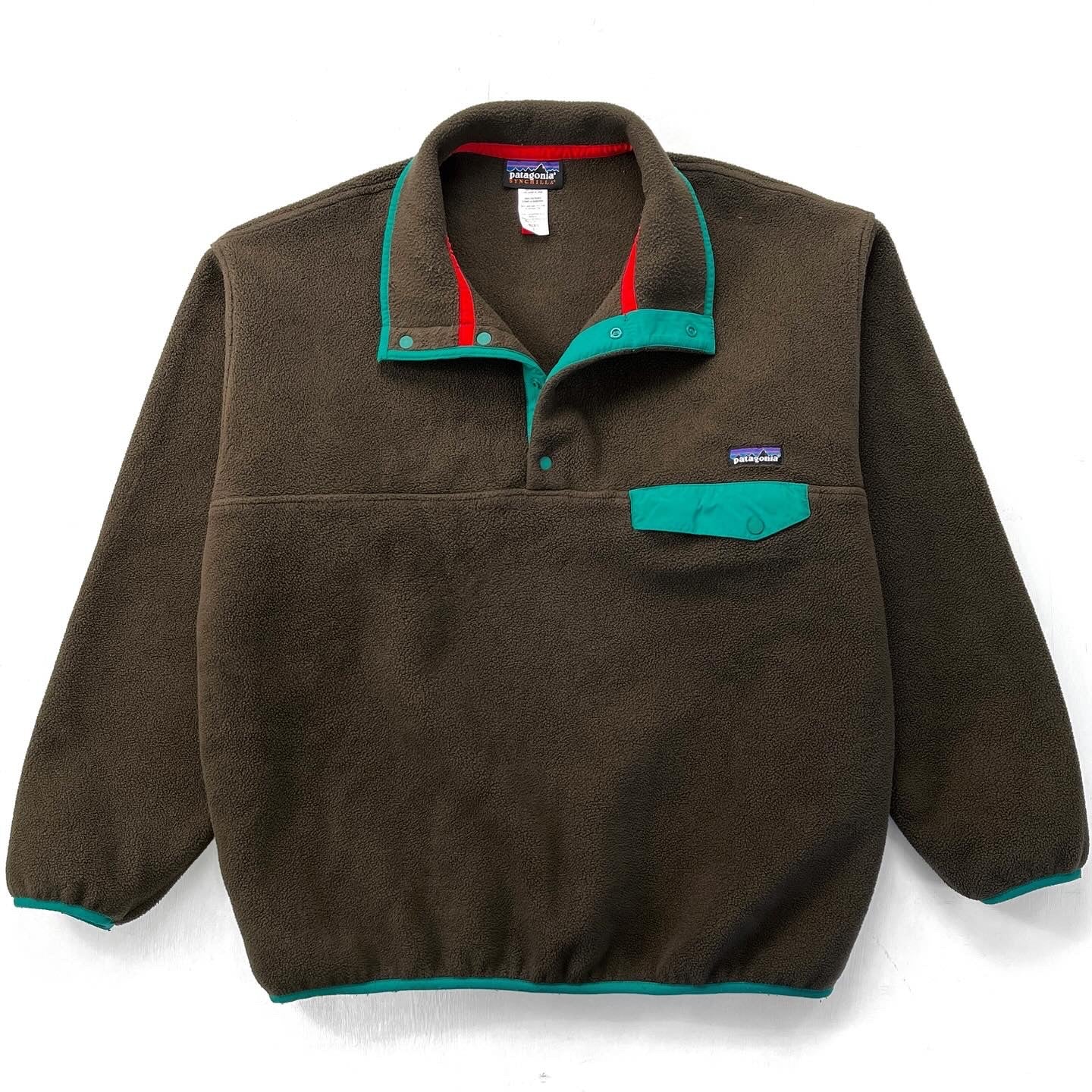 Big & Tall Lands' End Patterned Fleece Snap-Neck Pullover Jacket