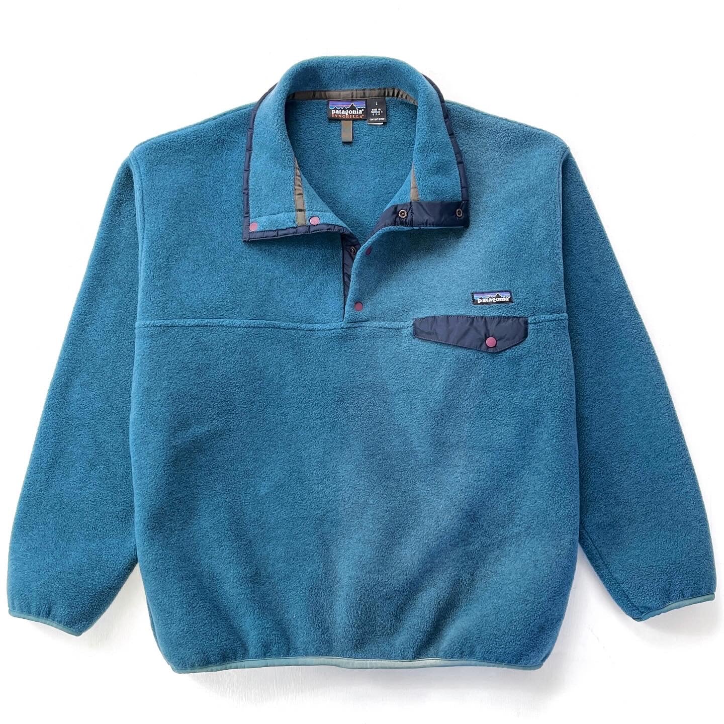 2001 Patagonia Made In The U.S.A. Synchilla Snap-T, Atlantic Blue (L)