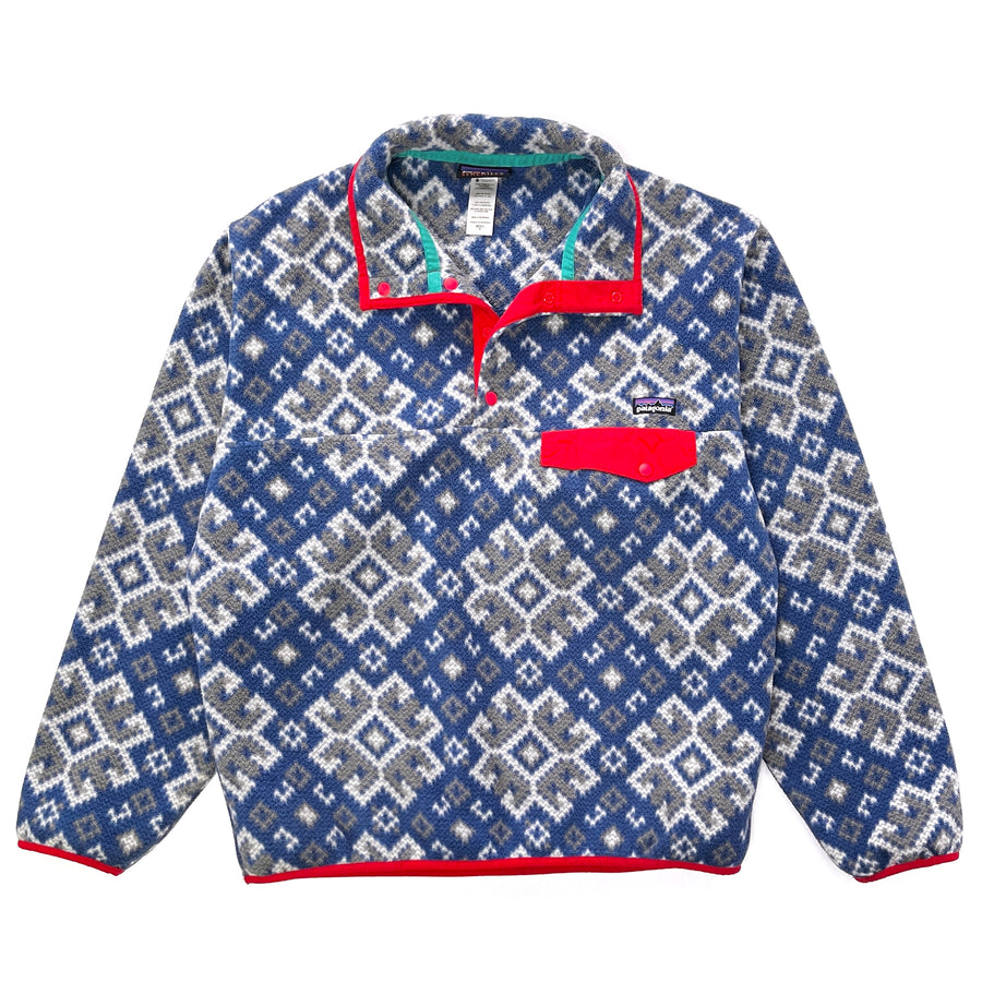 2013 Patagonia Printed Synchilla Snap-T Pullover, Aurora: Channel Blue (M)