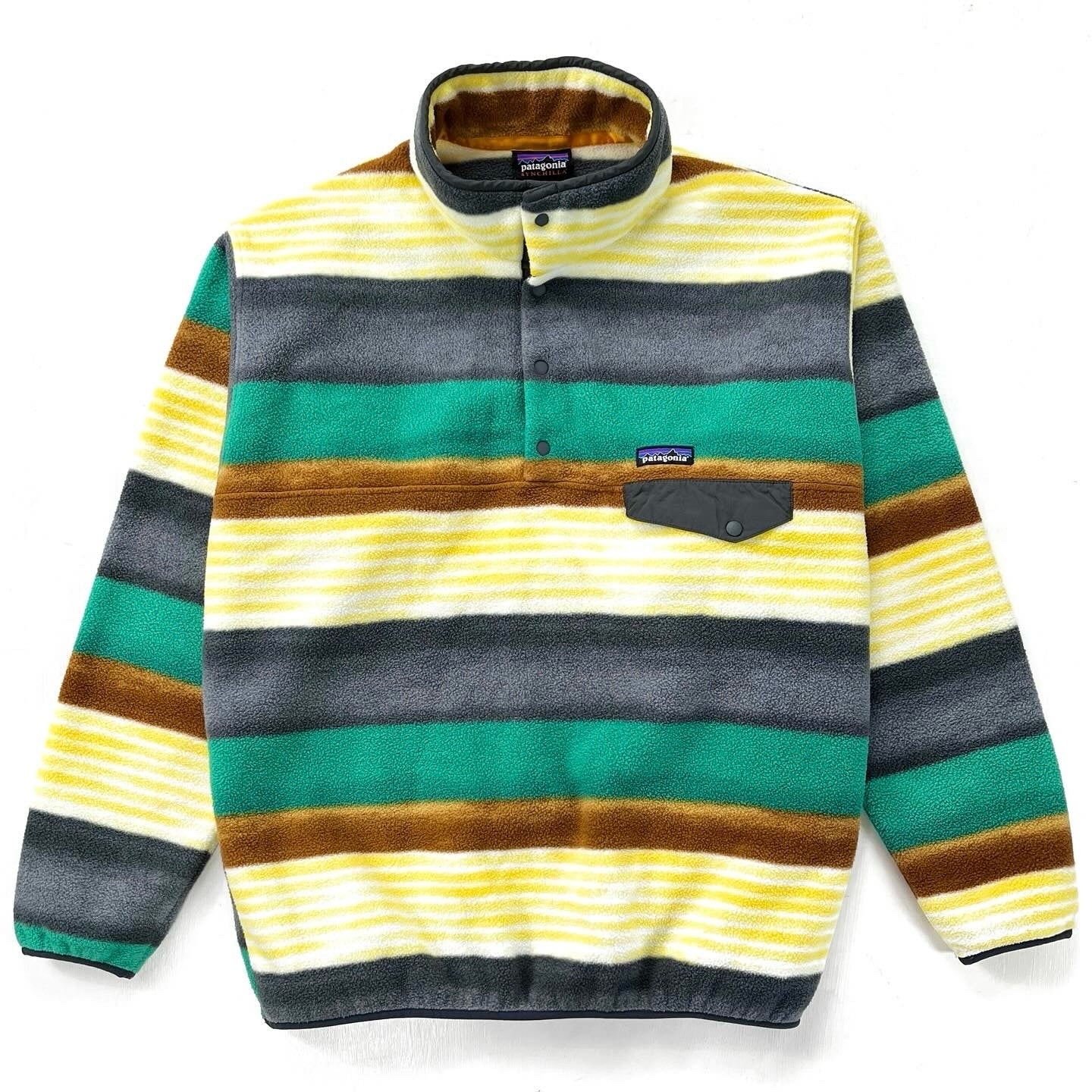 2016 Patagonia Printed Synchilla Snap-T, Painted Fitz Stripe (XL)