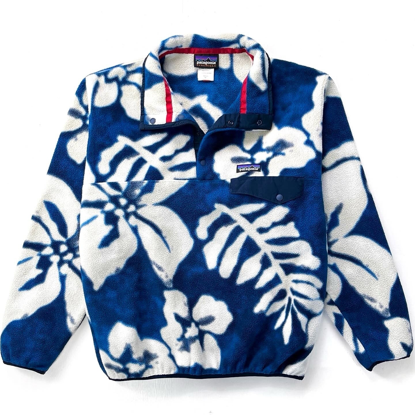 2015 Patagonia Printed Synchilla Snap-T, Spice Garden: Blue (M)