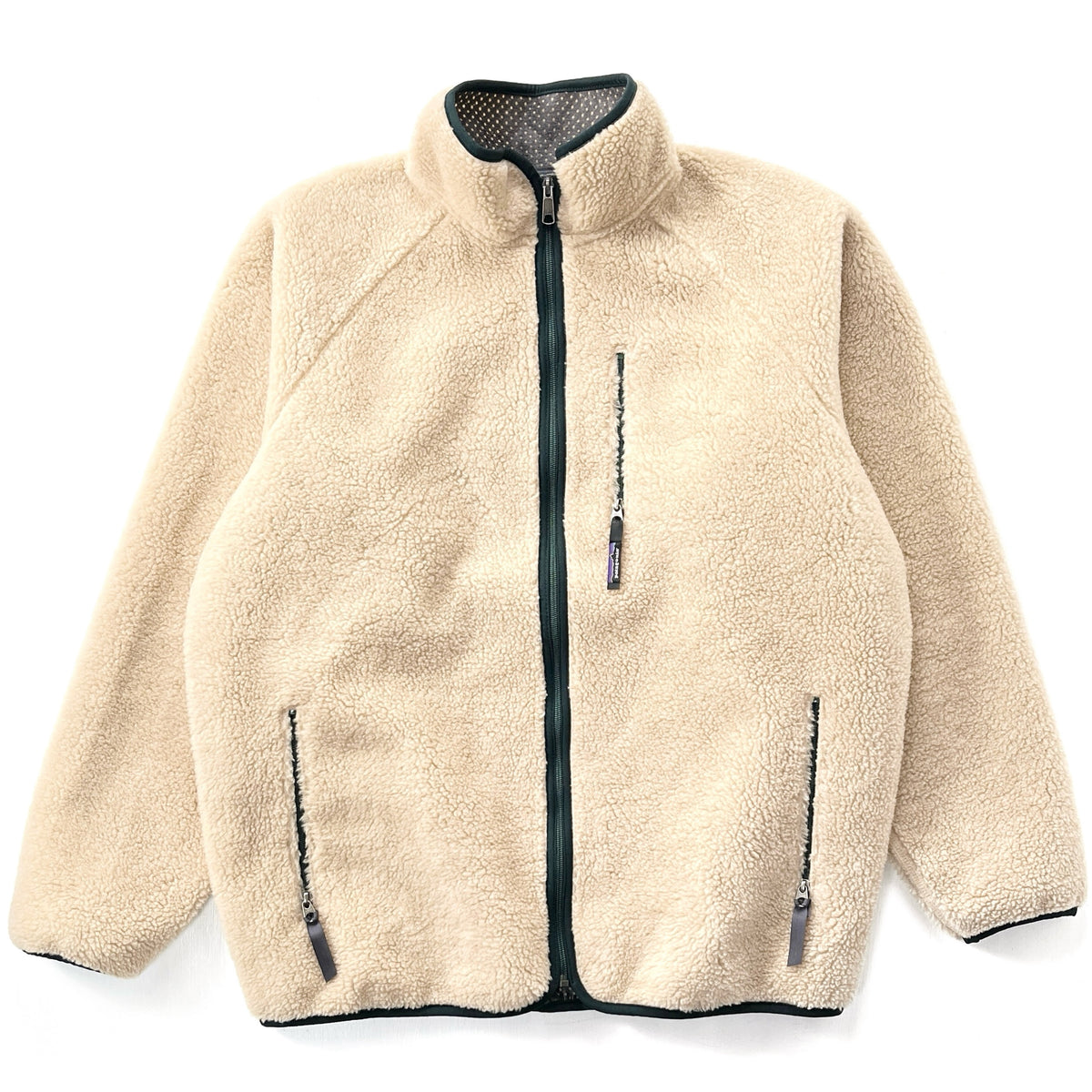 1997 Patagonia Made In The U.S.A. Retro Pile Cardigan, Natural & Hunter (XXL)