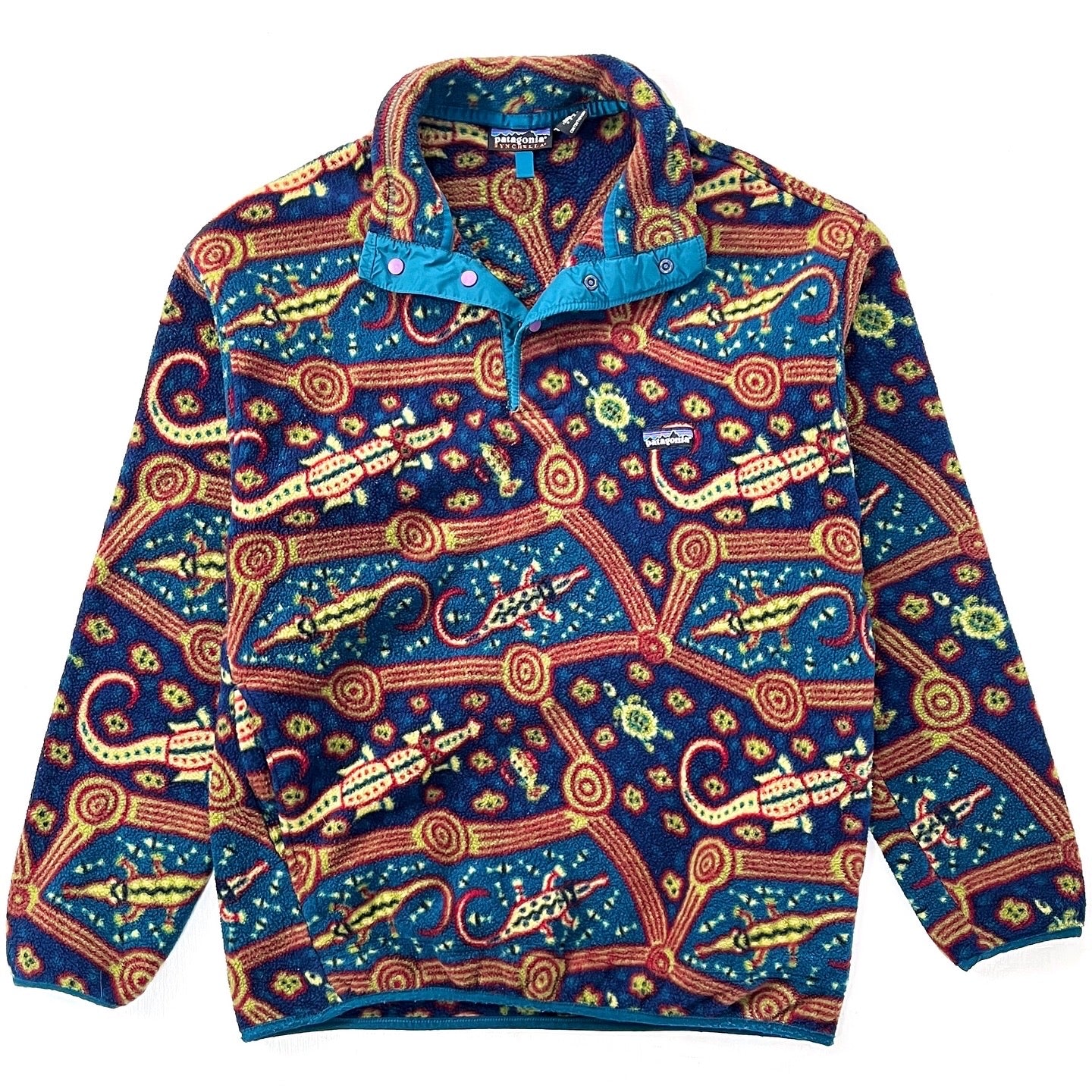 1998 Patagonia Printed Synchilla Snap-T Pullover, Crocodile