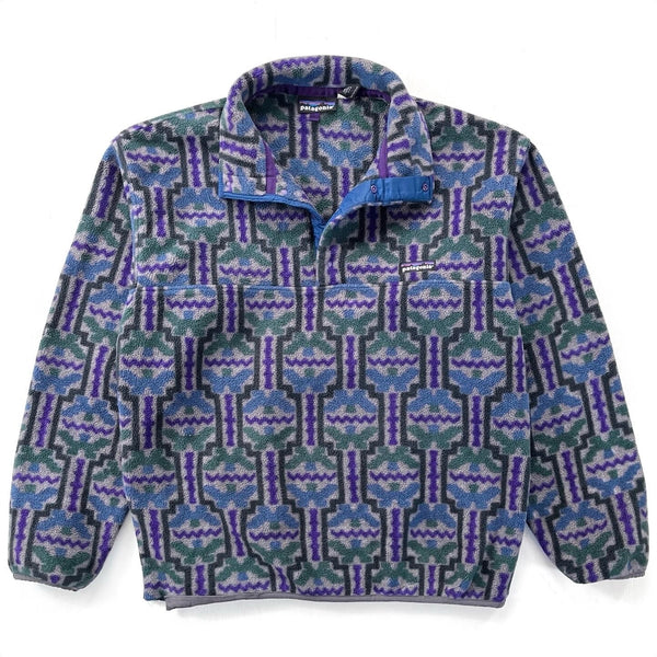 1993 Patagonia Printed Synchilla Snap-T, Tehuelche: Charcoal (M)