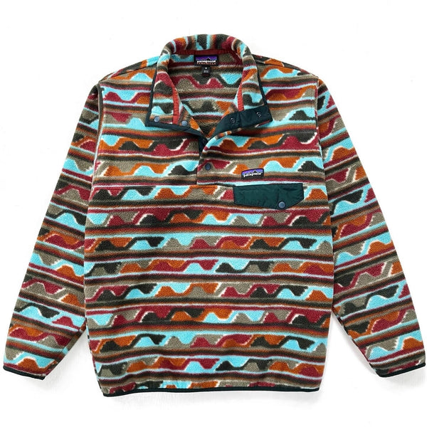 2016 Patagonia Printed Synchilla Snap-T, Delta: Cinder Red (M)