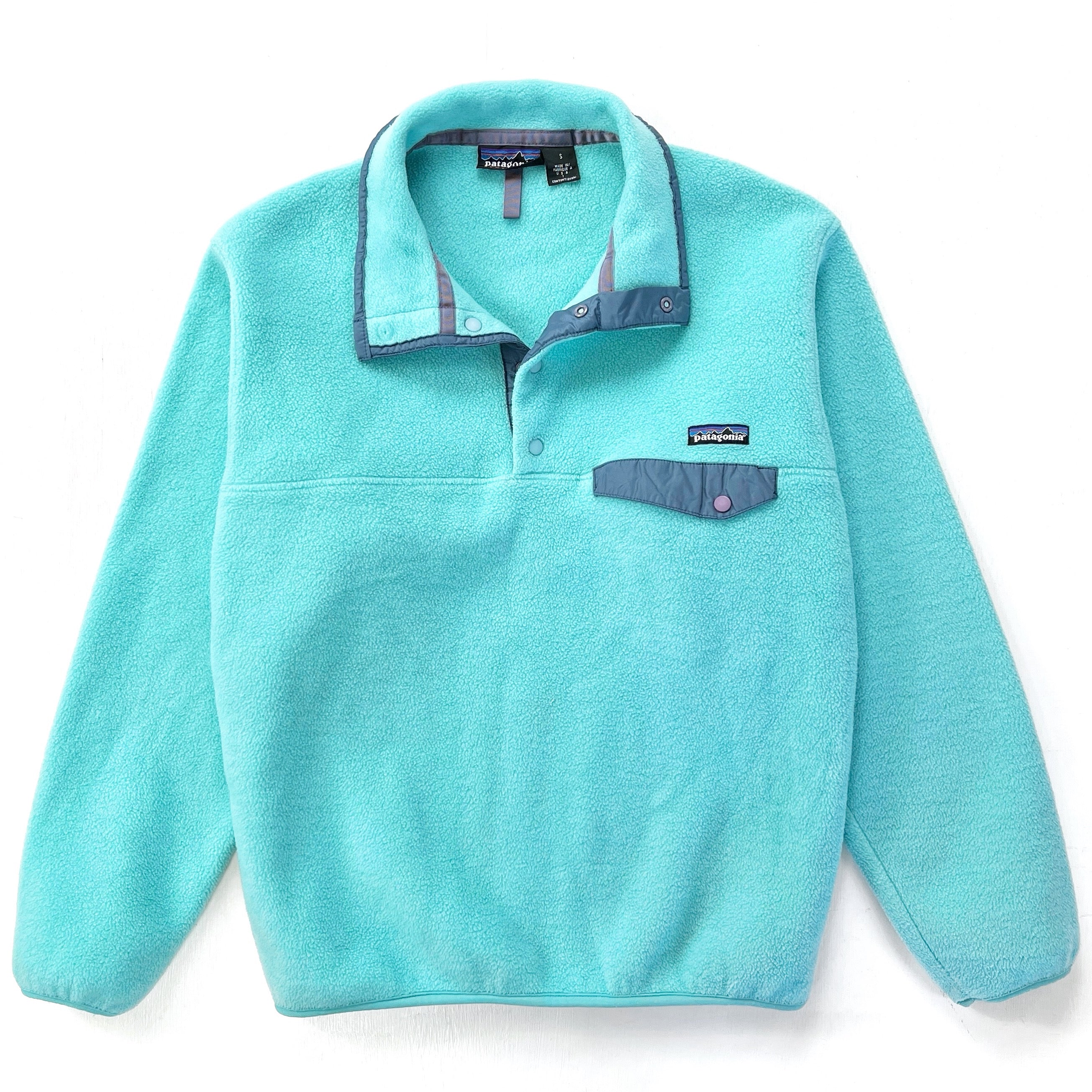 1997 Patagonia Made In The U.S.A. Synchilla Snap-T, Aqua (S)