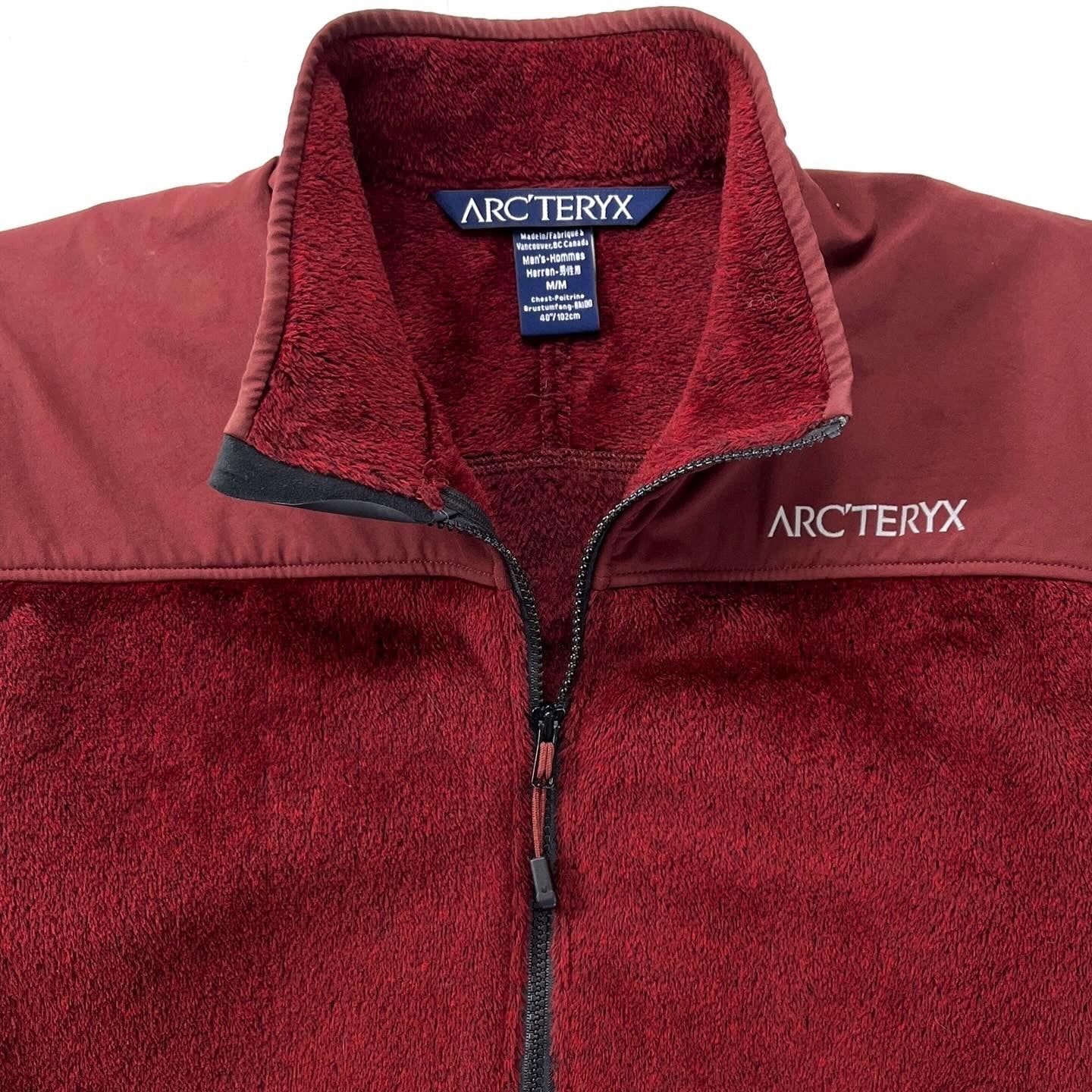 2000s Arc’teryx Mens High-Pile Delta Fleece Jacket, Garnet (M)