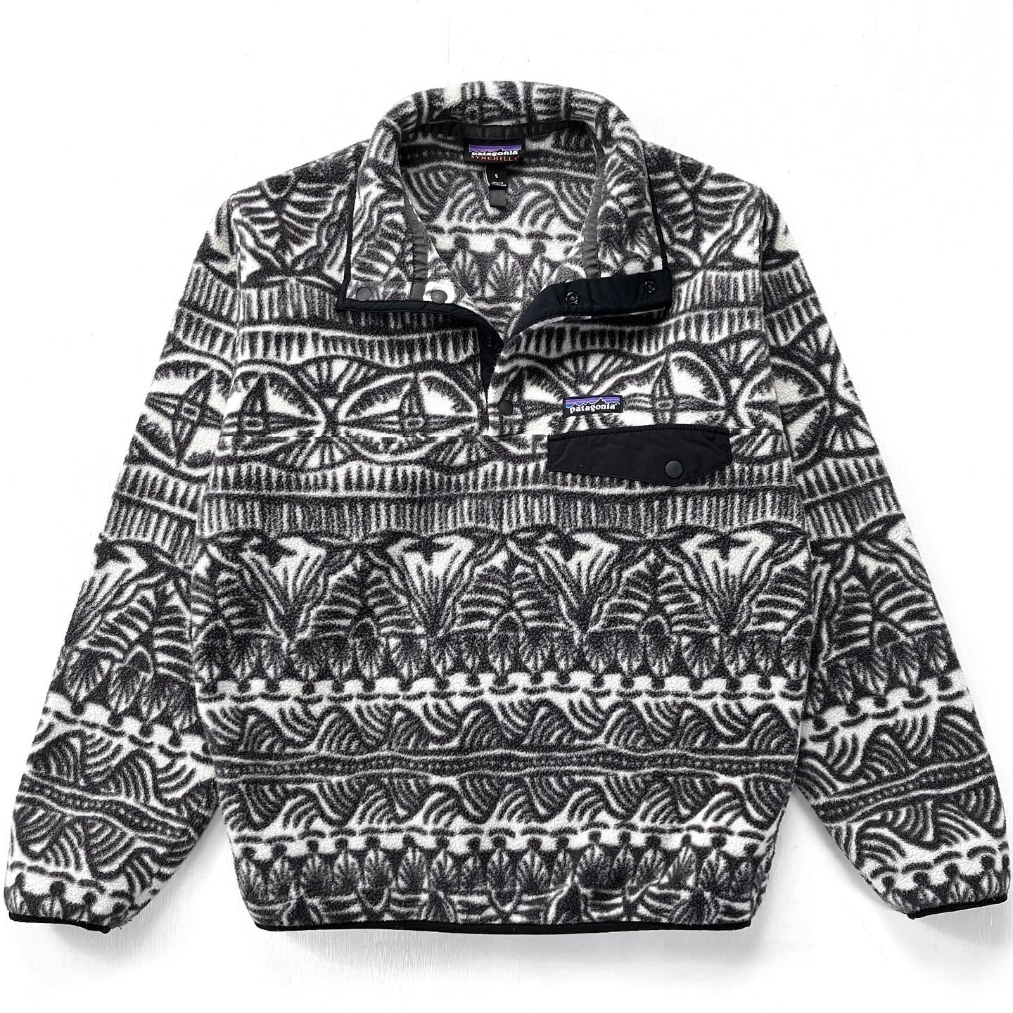 2019 Patagonia Printed Synchilla Snap-T, Tradewinds: Ink Black (S)