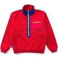 1988 Patagonia Synchilla Half-Zip Fleece Sweater, Red & Cobalt (M)