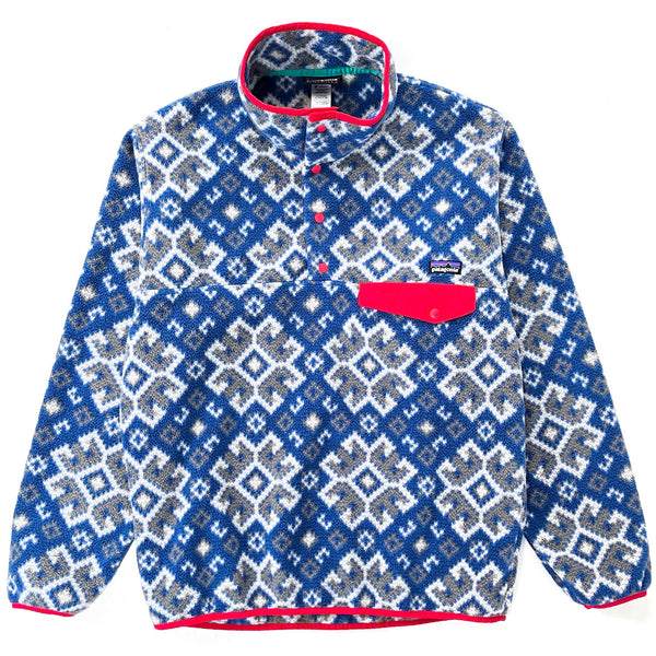 2013 Patagonia Printed Synchilla Snap-T Fleece Pullover, Aurora: Channel Blue (M)