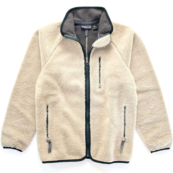 1997 Patagonia Made In The U.S.A. Retro Pile Cardigan, Natural & Hunter (S/M)