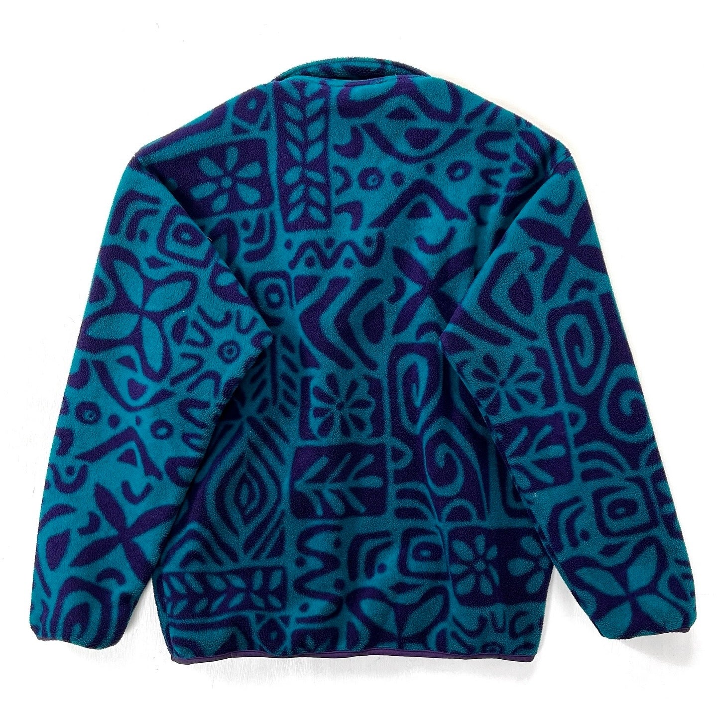 1995 Patagonia Printed Synchilla Snap-T, Island Block: Dark Teal (S)