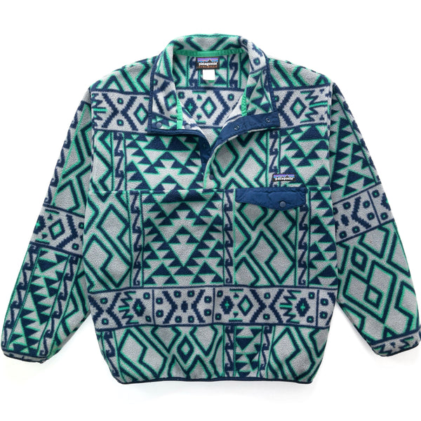2014 Patagonia Printed Synchilla Snap-T, Montana Siete: Feather Grey (M/L)