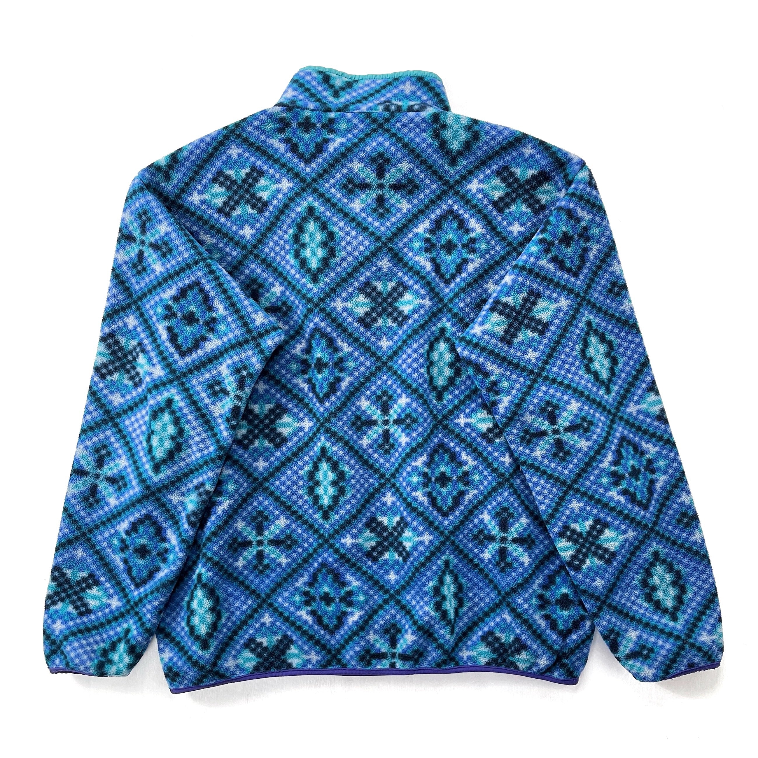 1993 Patagonia Printed Synchilla Snap-T, Mosaic: Heather Grey (XL)