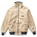 1980 Patagonia Full-Zip Pile Jacket, Light Tan & Navy (S)