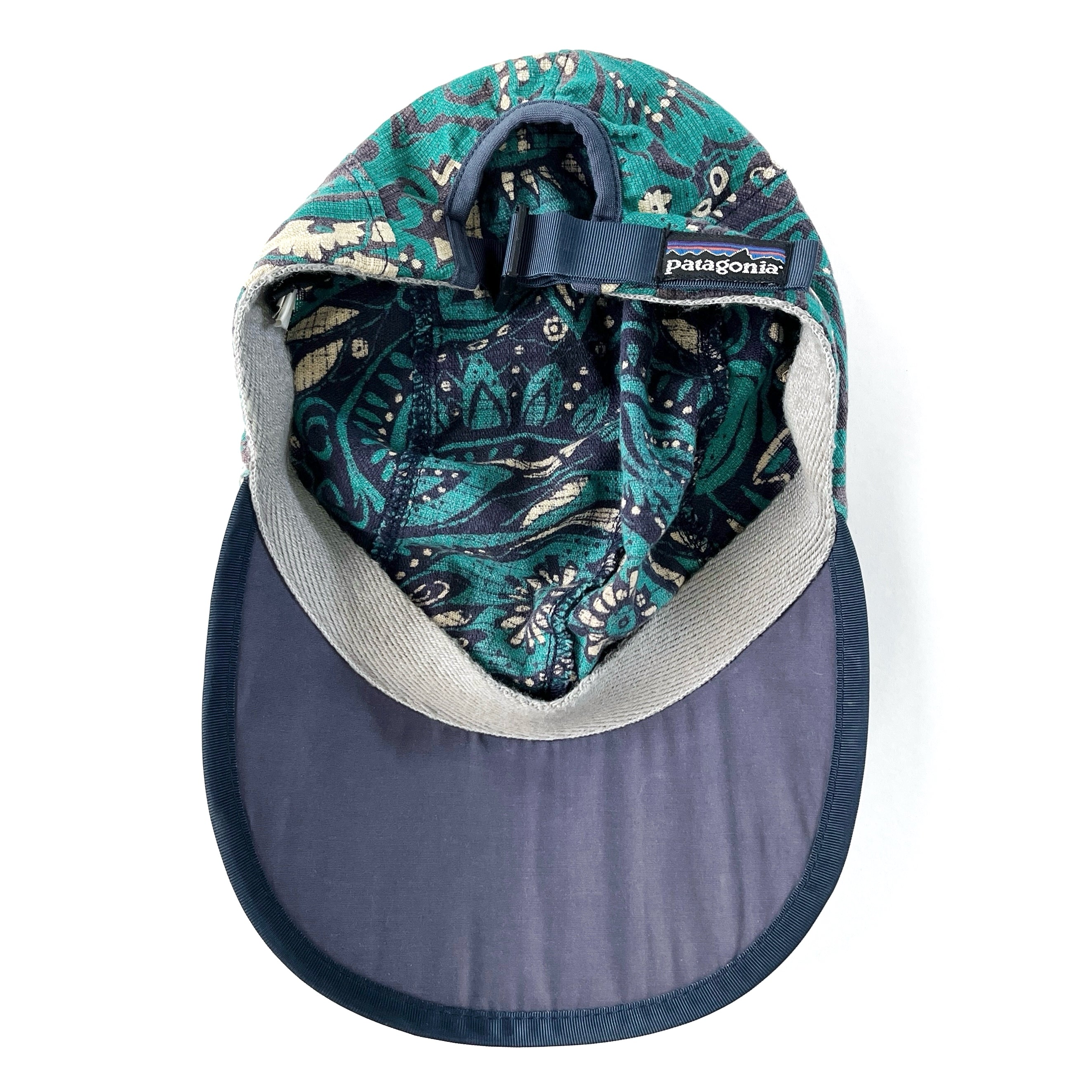 1995 Patagonia Printed Cotton Spoonbill Cap, Hidden Fish: Dark