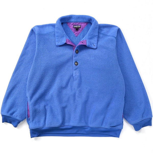 1991 Patagonia Collared Synchilla Fleece Sweater, Bright Blue (L)