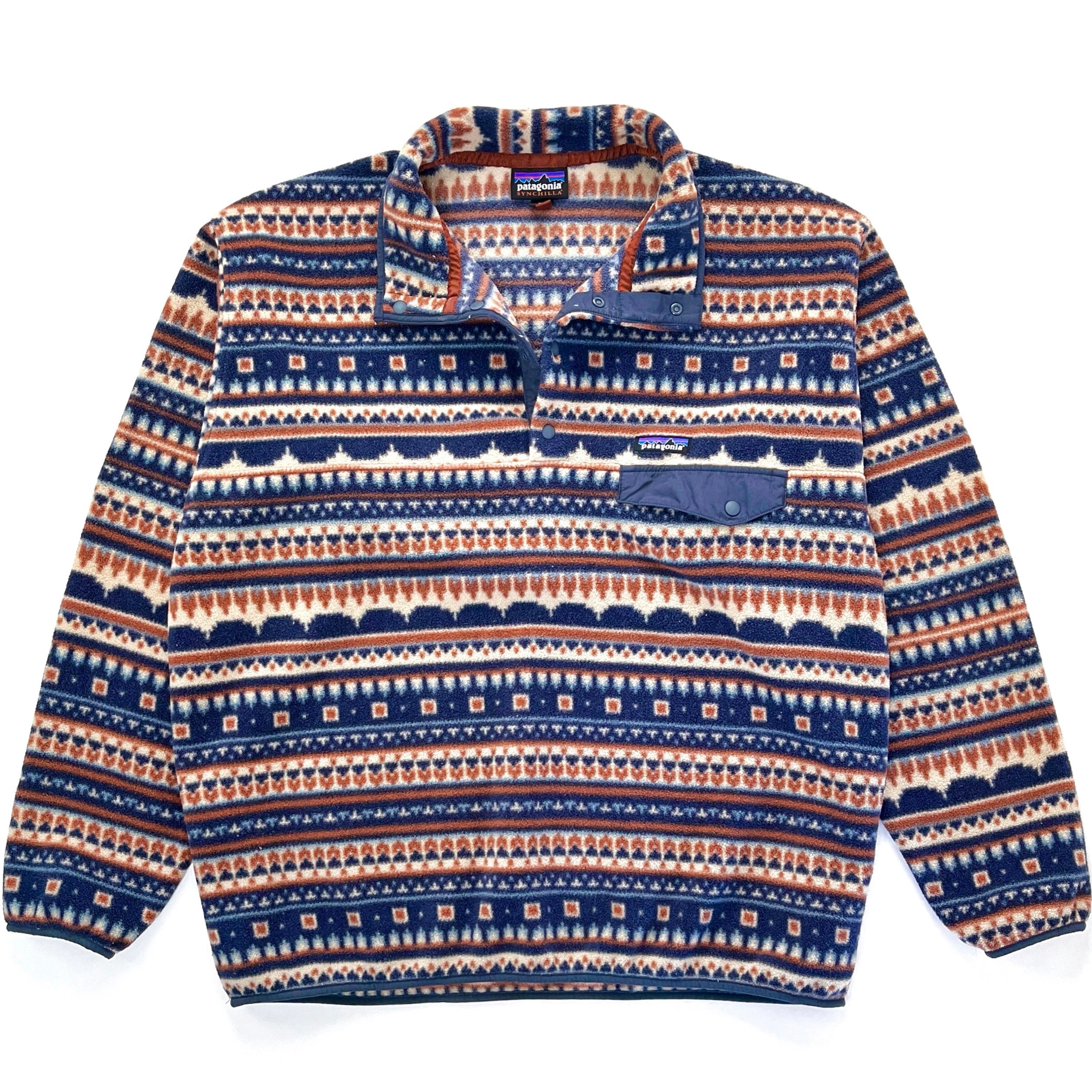 2021 Patagonia Printed Synchilla Snap-T, Cottage Isle: Khaki (XL/XXL)