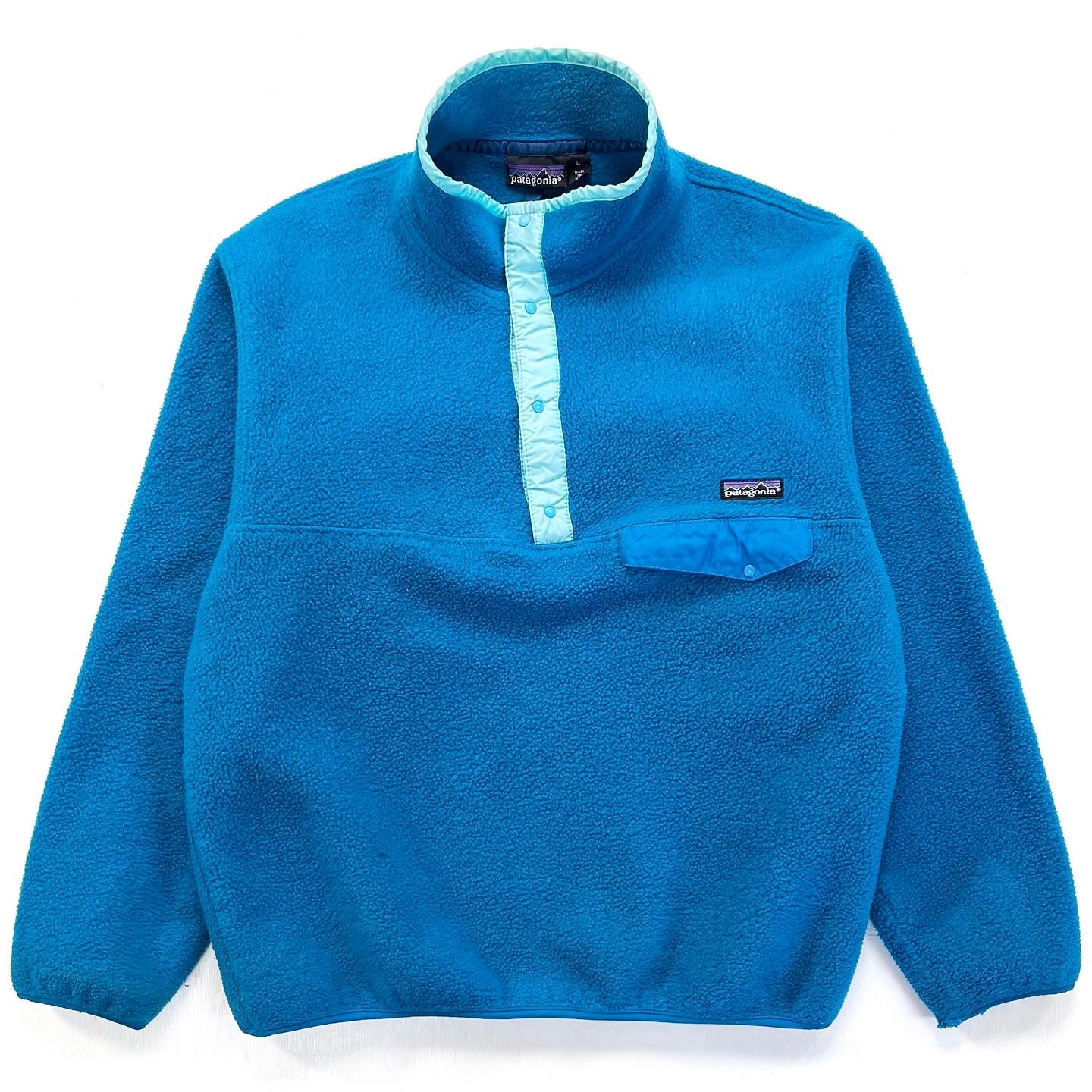 1991 Patagonia Synchilla Snap-T, Deep Water & Caribbean (L)