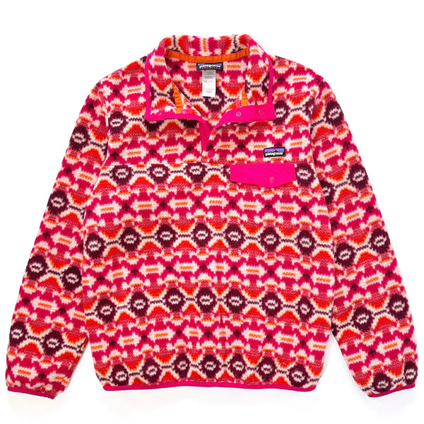 2013 Patagonia Womens Printed Synchilla Snap-T, Aberdeen: Jeweled Berry (S)