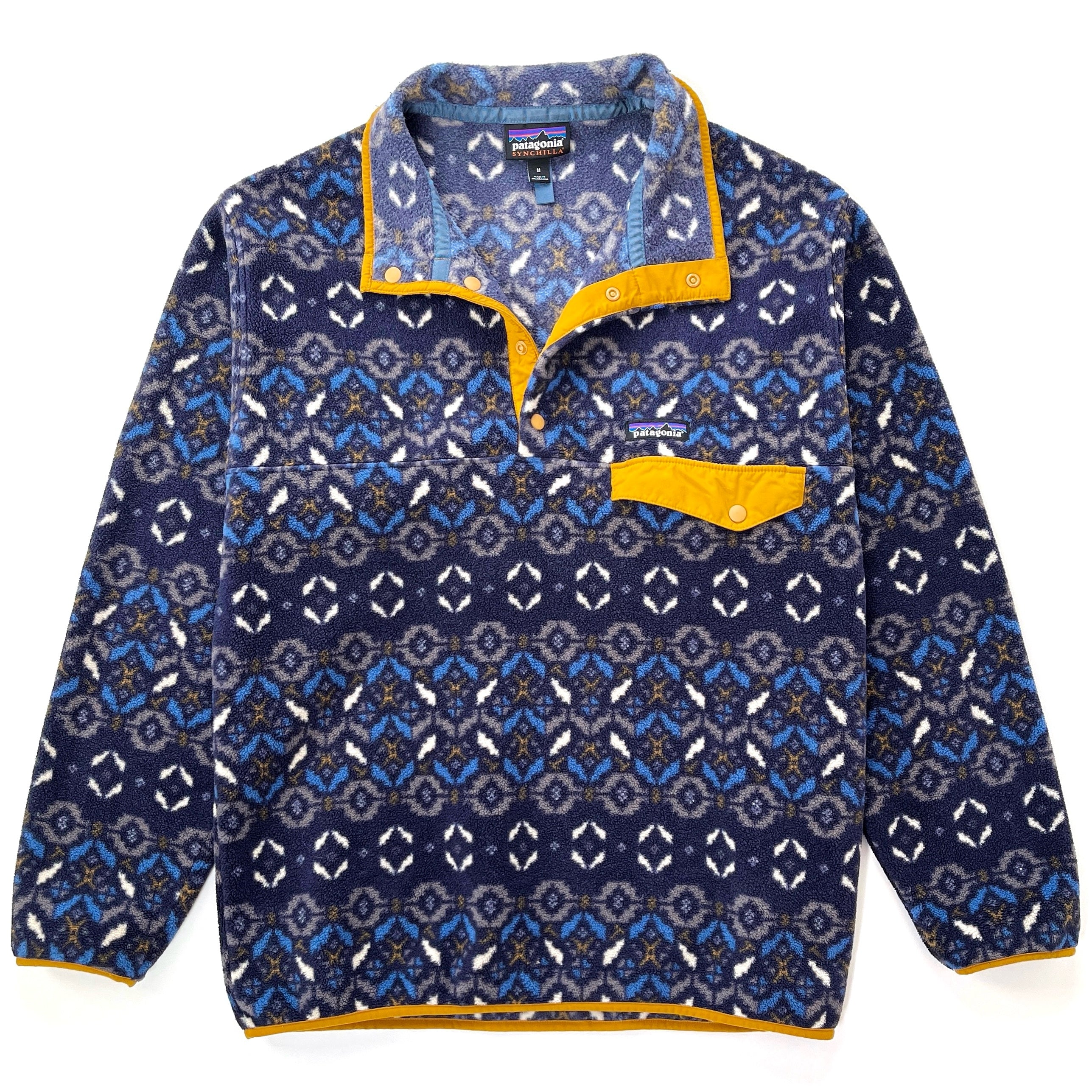 2019 Patagonia Printed Synchilla Snap-T, Tundra Cluster: New Navy (M)