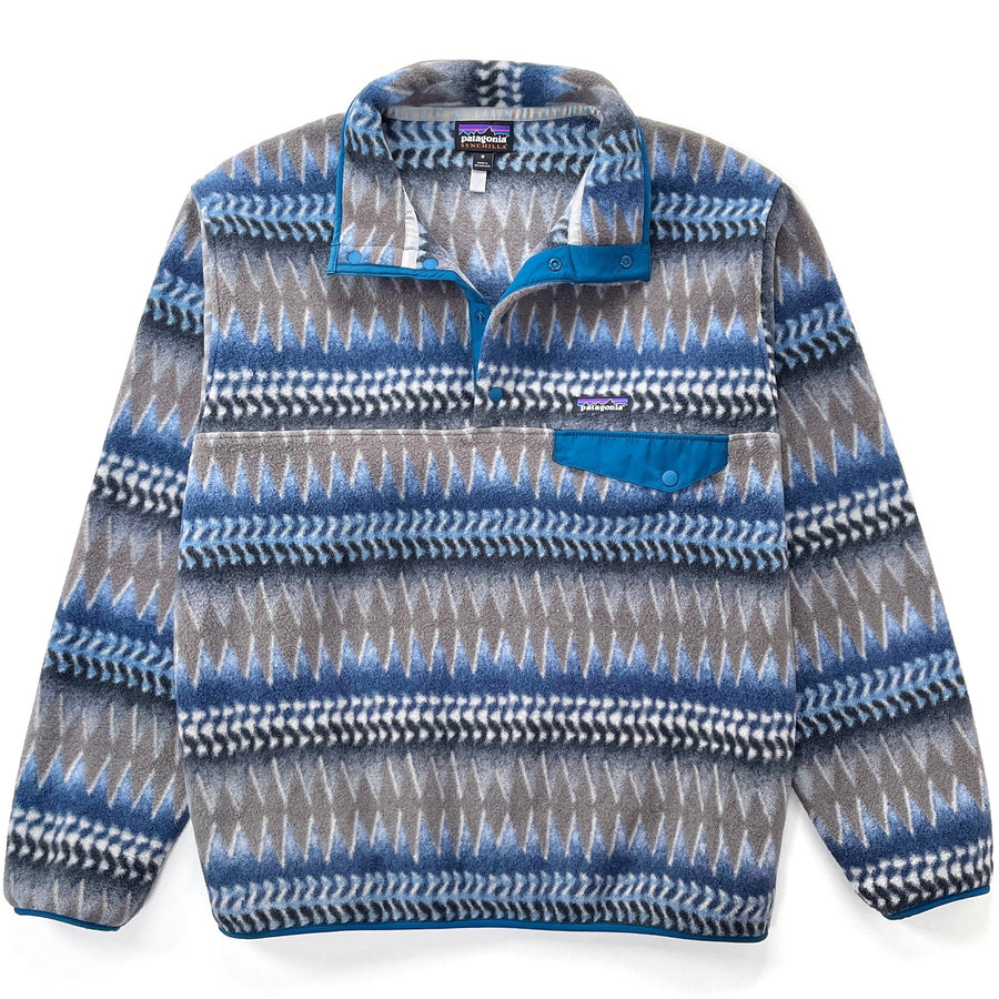 2017 Patagonia Printed Synchilla Snap-T, Laughing Waters: Smolder Blue (M)