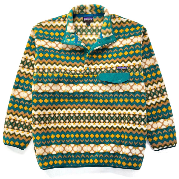 2015 Patagonia Printed Synchilla Snap-T, Cliff: Arbor Green (L)
