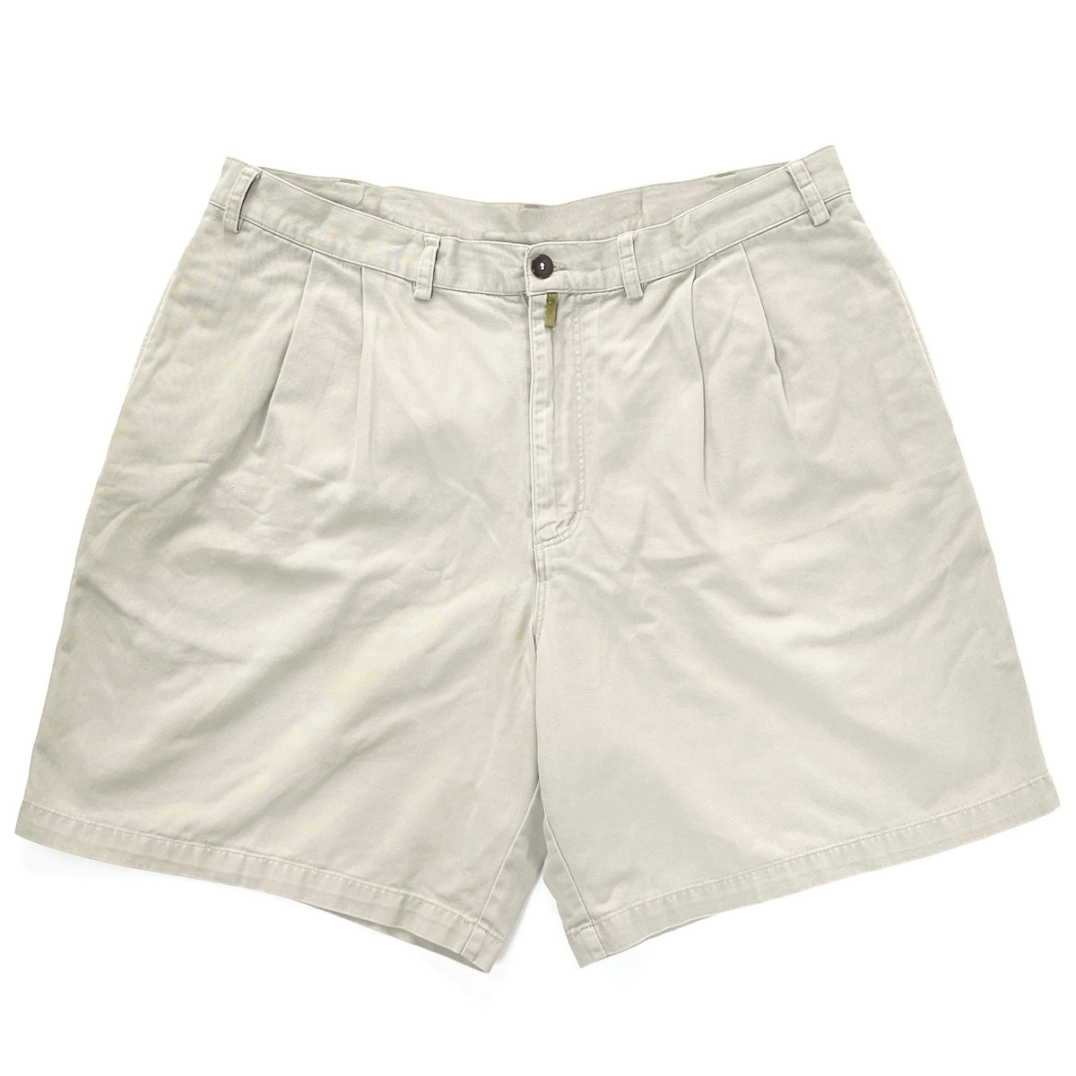 1998 Patagonia Mens 8.5” Pleated Cotton Field Shorts, Light Tan (40)