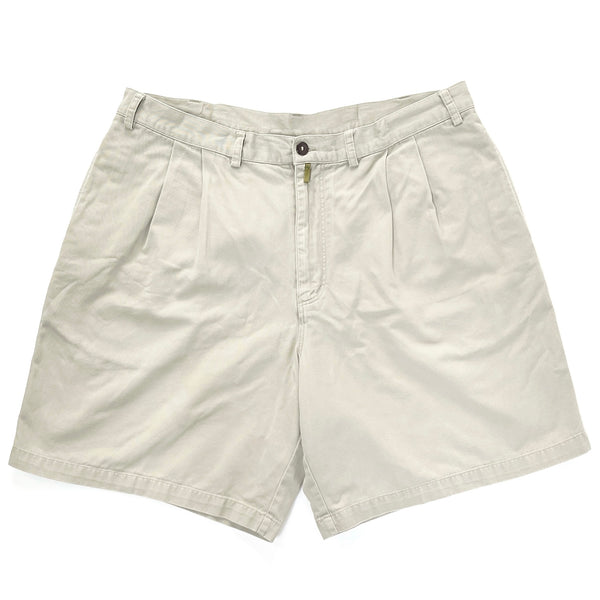 1998 Patagonia Mens 8.5” Pleated Cotton Field Shorts, Light Tan (40)