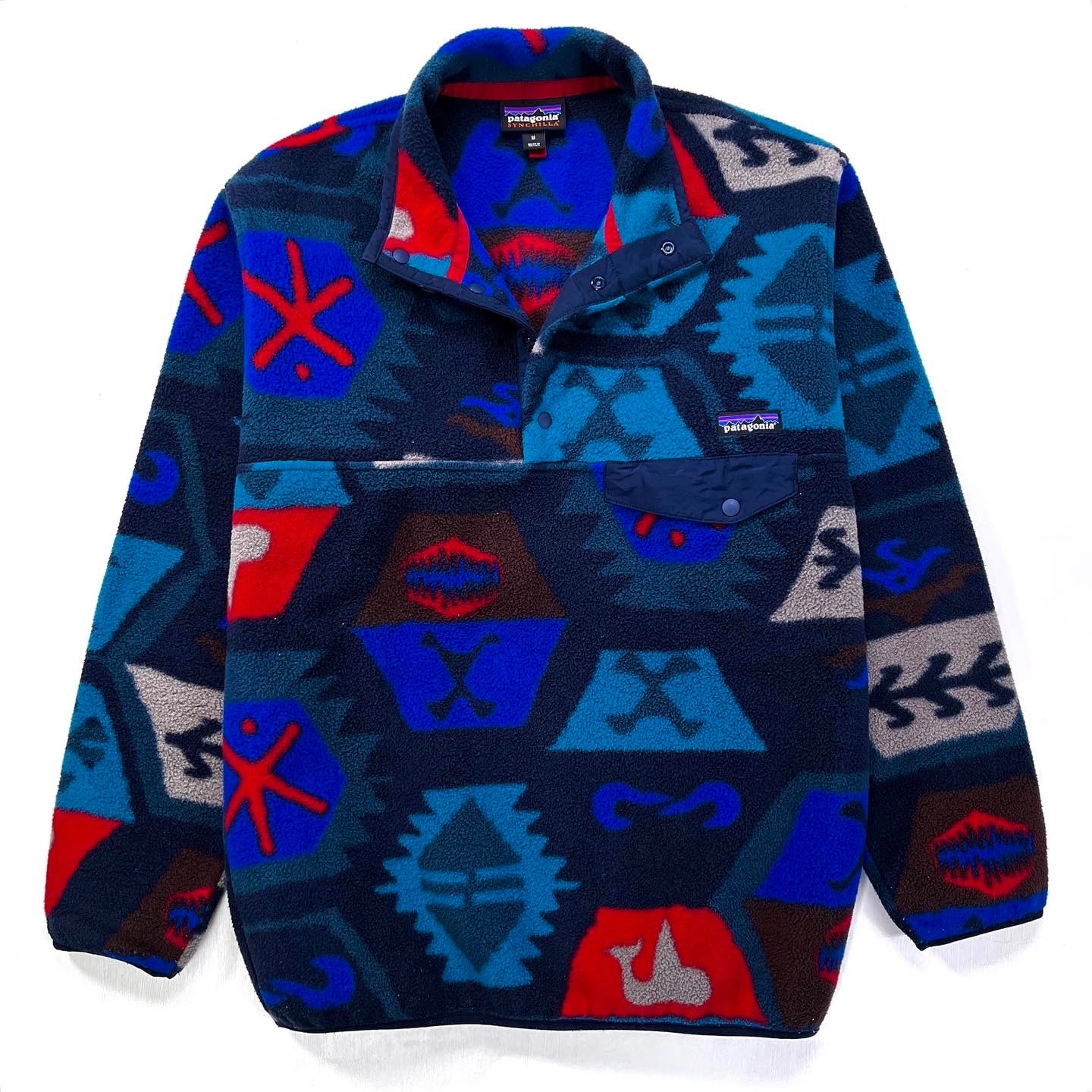 2015 Patagonia Printed Synchilla Snap-T, Cave: Underwater (M)