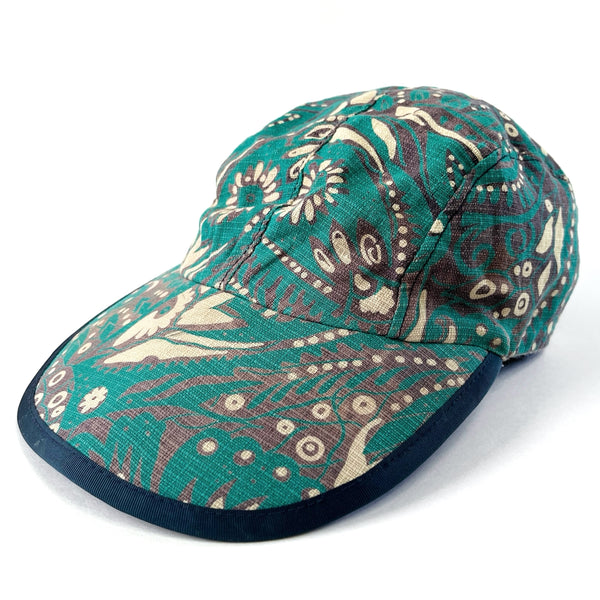 Patagonia (Vintage) — 1995 Patagonia Printed Cotton Spoonbill Cap, Hidden Fish: Dark Teal (M)