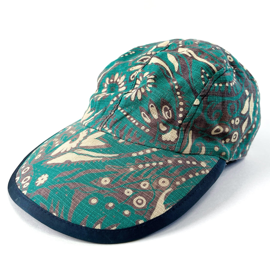 Patagonia (Vintage) — 1995 Patagonia Printed Cotton Spoonbill Cap, Hidden Fish: Dark Teal (M)