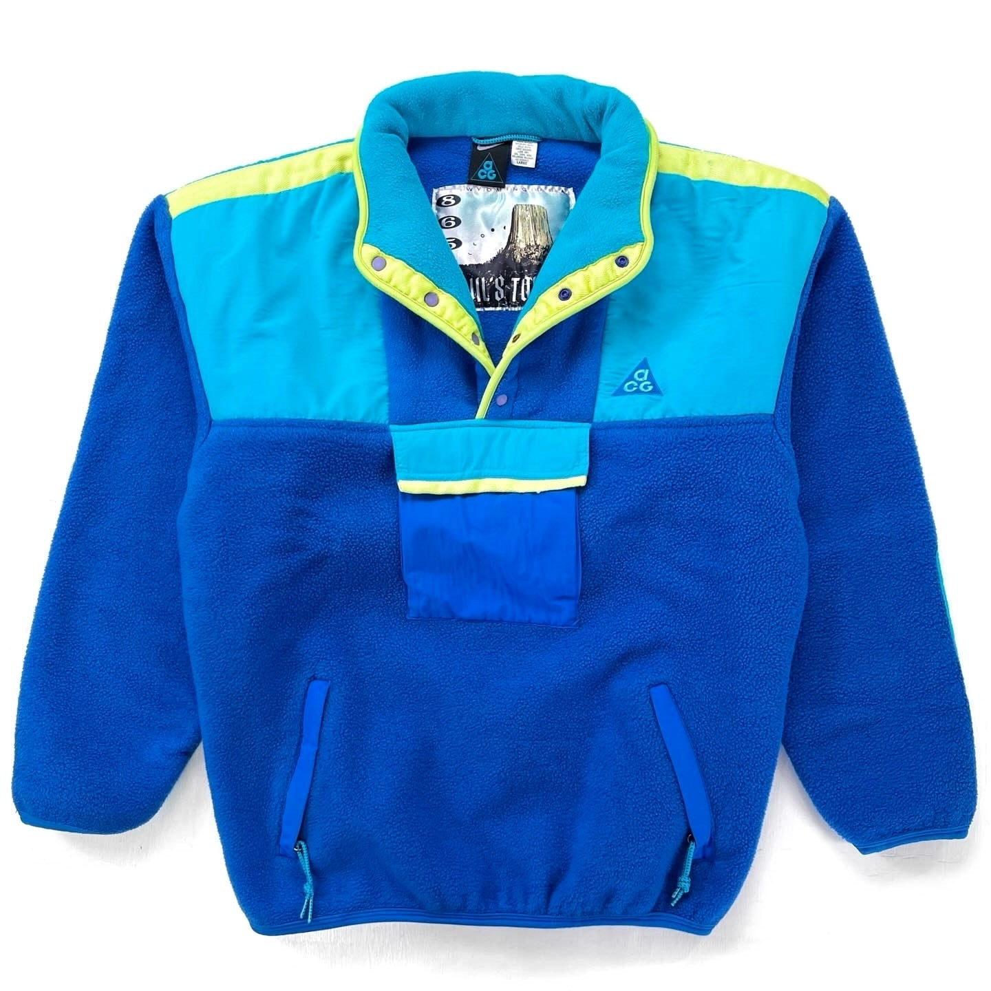 1990s Nike ACG Devils Tower Fleece Pullover, Electric Blue (L)