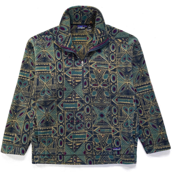 1993 Patagonia Printed Synchilla Sweater, Totem: Carbon (S/M)