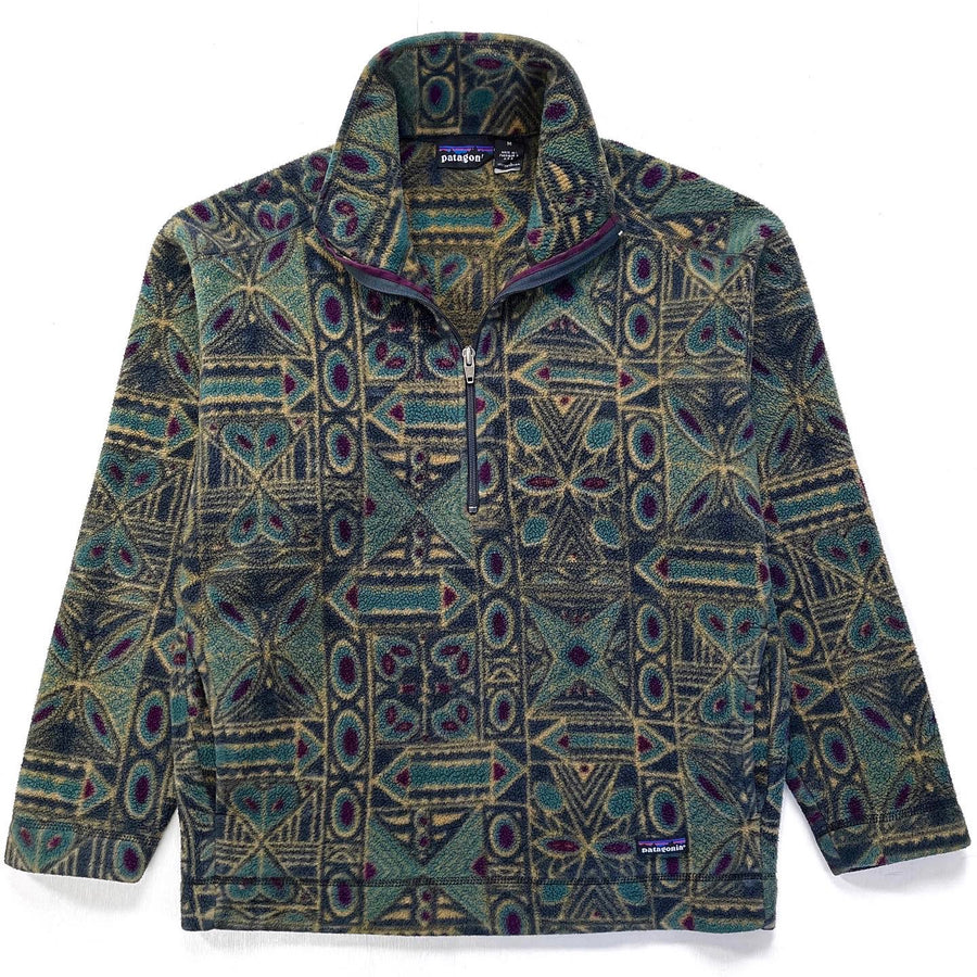 1993 Patagonia Printed Synchilla Sweater, Totem: Carbon (S/M)